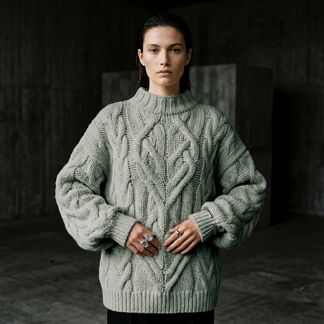 The Meridian Cable Knit — Tundra colorway